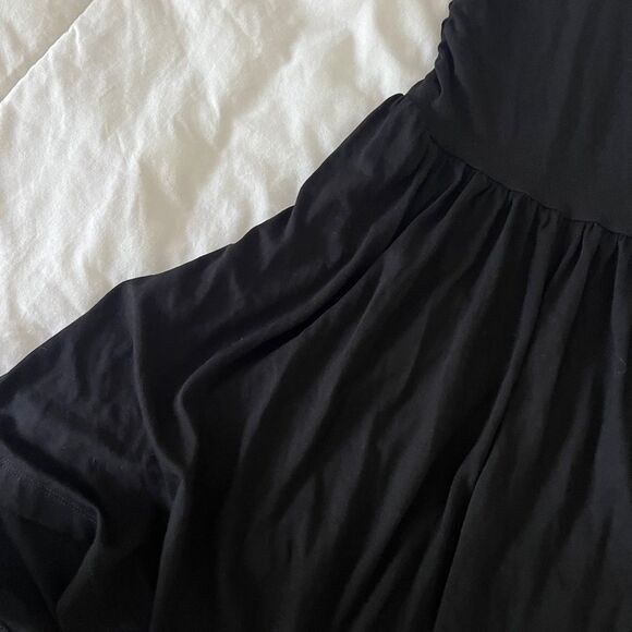 ASOS DESIGN plunge curve hem mini dress with ruched waist in black black size 2 - Picture 9 of 10